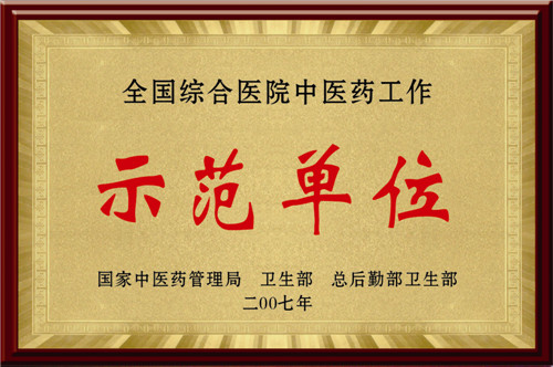 全国综合医院中医药工作示范单位